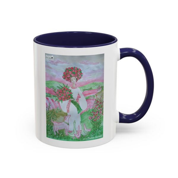 Coffee Mug - Girl with Flowers - Image 6