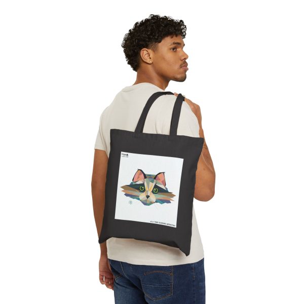 Cotton Canvas Tote Bag – Pixel Whiskers - Image 7