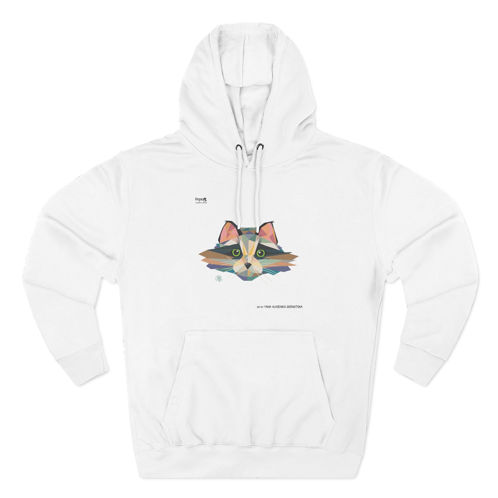 Three-Panel Fleece Hoodie – Pixel Whiskers - Image 6