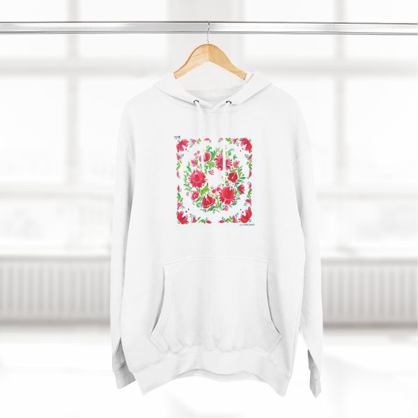 Three-Panel Fleece Hoodie - Petrykivka Painting - Image 10