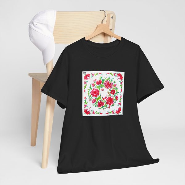 Unisex Heavy Cotton Tee - Petrykivka Painting - Image 4