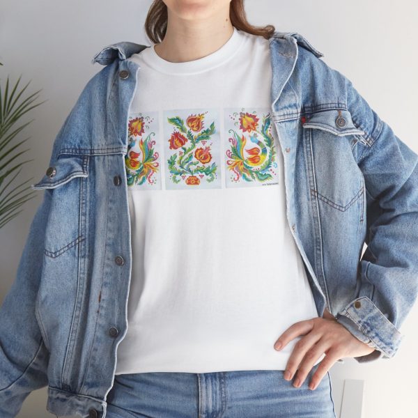Unisex Heavy Cotton Tee - Triptych "Samchykivka Painting" - Image 11