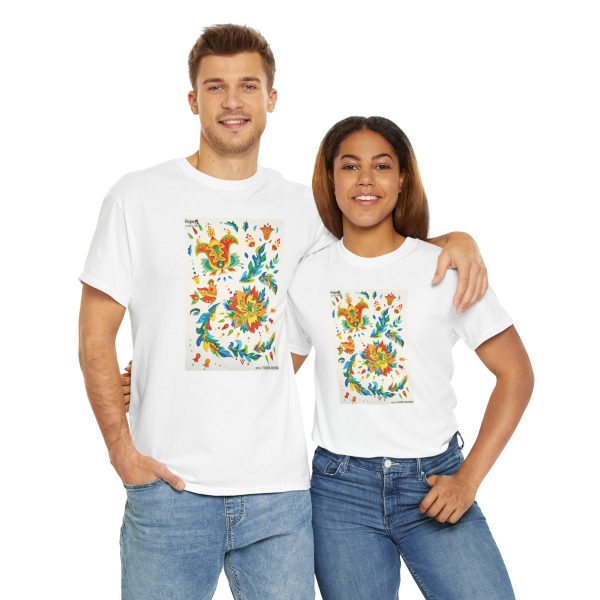 Unisex Heavy Cotton Tee - Elements of Samchykivka Painting - Image 8