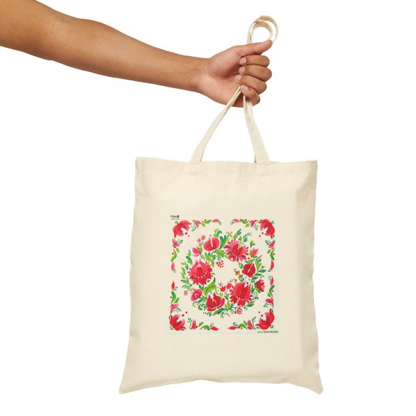 Cotton Canvas Tote Bag - Petrykivka Painting - Image 3