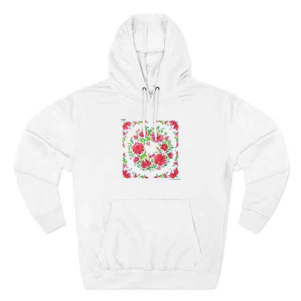 Three-Panel Fleece Hoodie - Petrykivka Painting - Image 6