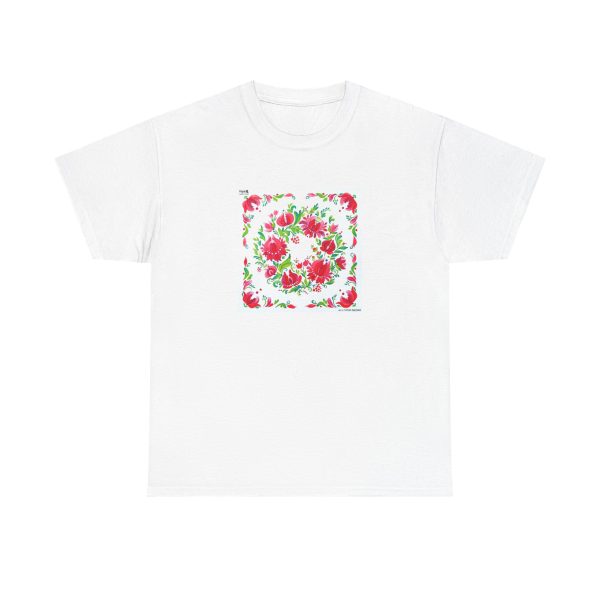 Unisex Heavy Cotton Tee - Petrykivka Painting - Image 7