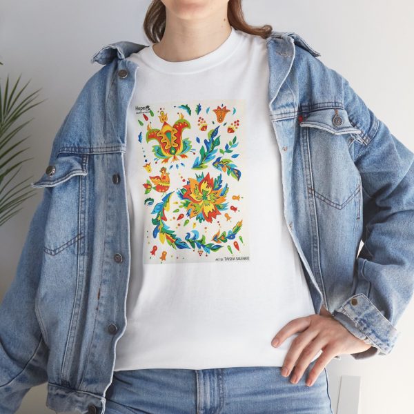Unisex Heavy Cotton Tee - Elements of Samchykivka Painting - Image 11