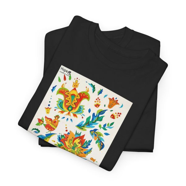 Unisex Heavy Cotton Tee - Elements of Samchykivka Painting - Image 3