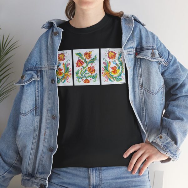 Unisex Heavy Cotton Tee - Triptych "Samchykivka Painting" - Image 5