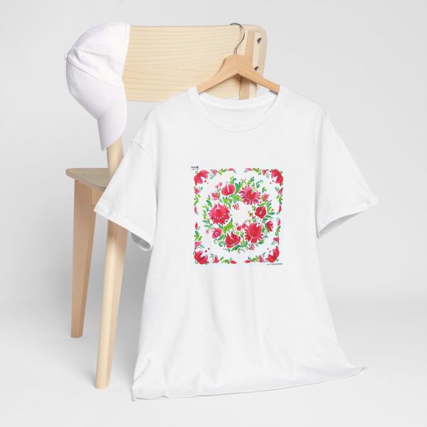 Unisex Heavy Cotton Tee - Petrykivka Painting - Image 10