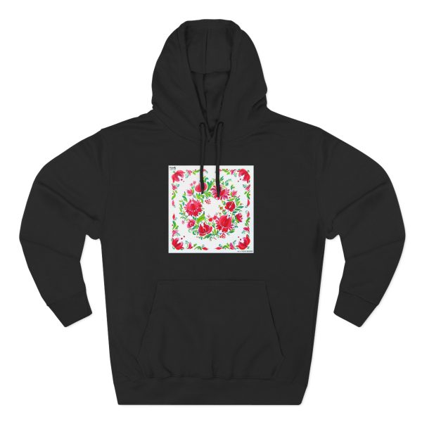 Three-Panel Fleece Hoodie - Petrykivka Painting
