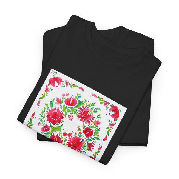 Unisex Heavy Cotton Tee - Petrykivka Painting - Image 3