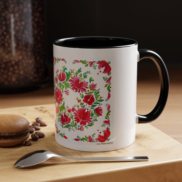 Coffee Mug -  Petrykivka Painting - Image 2