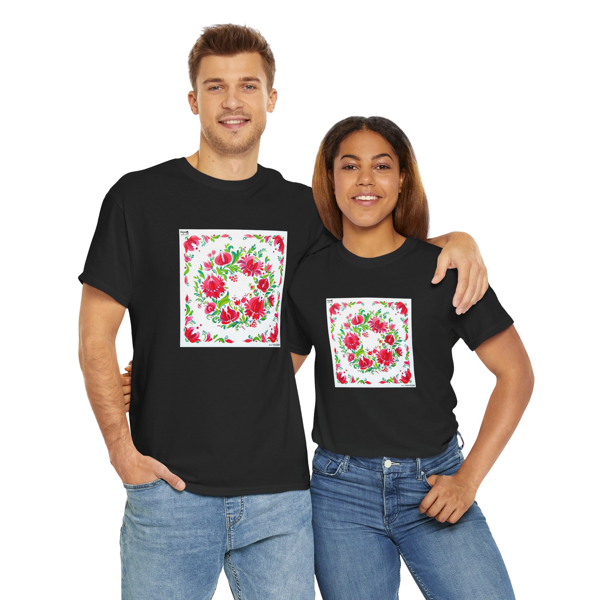 Unisex Heavy Cotton Tee – Petrykivka Painting