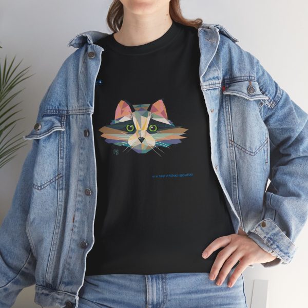 Unisex Heavy Cotton Tee – Pixel Whiskers - Image 5