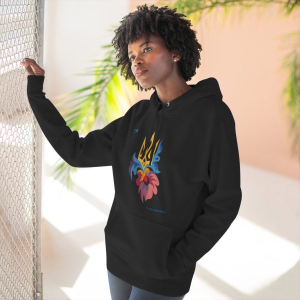 Three-Panel Fleece Hoodie –  Bloom for Ukraine - Image 4