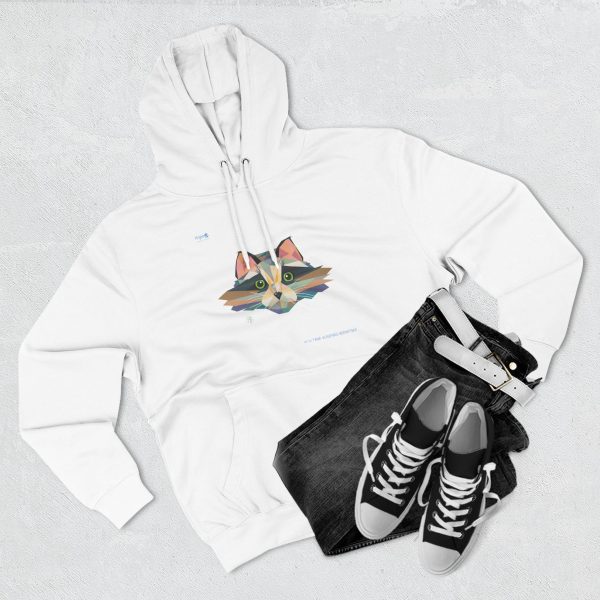 Three-Panel Fleece Hoodie – Pixel Whiskers - Image 7