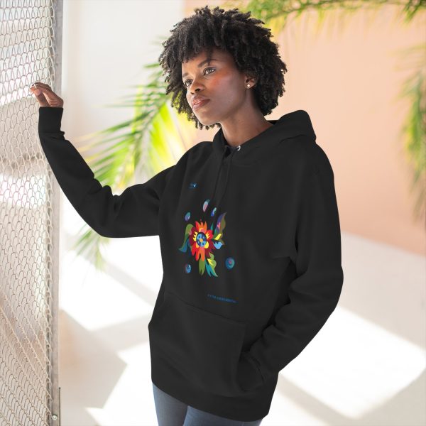 Three-Panel Fleece Hoodie – Blossom of Light - Image 4