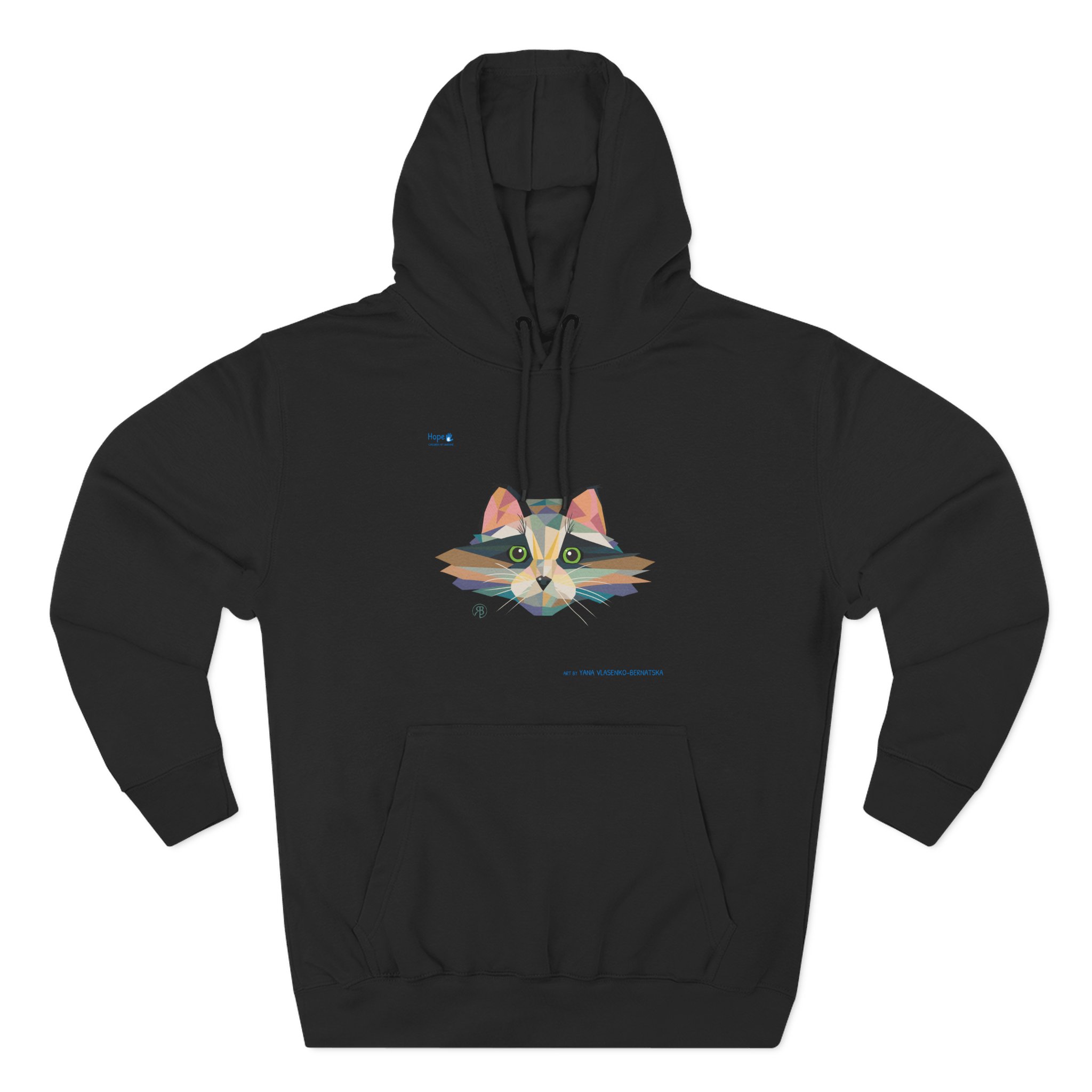 Three-Panel Fleece Hoodie – Pixel Whiskers