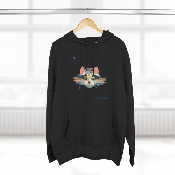Three-Panel Fleece Hoodie – Pixel Whiskers - Image 5
